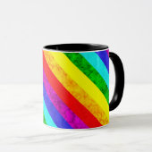 Regenbogen abstraktes Muster , Tasse (VorderseiteRechts)
