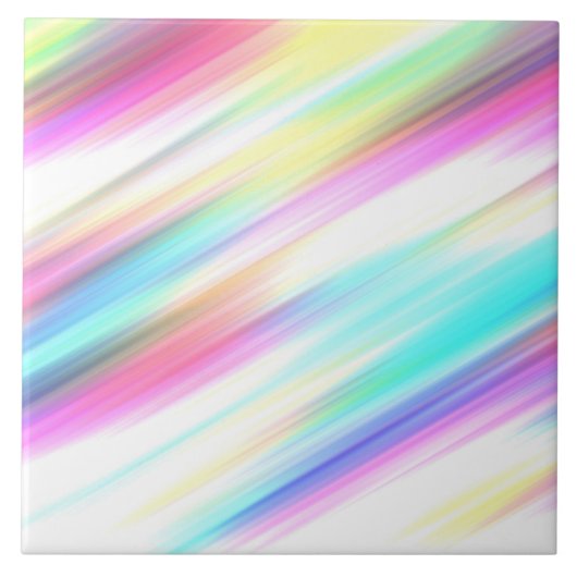 Regenbogen-Abstraktes Tile Fliese (Vorderseite)