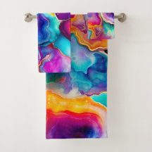 Regenbogen-Achat Buntes abstraktes Geoden-Design