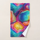 Regenbogen-Achat Buntes abstraktes Geoden-Design Badhandtuch Set (Handtuch)