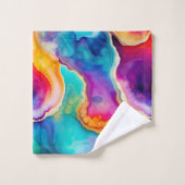 Regenbogen-Achat Buntes abstraktes Geoden-Design Badhandtuch Set (Waschlappen)