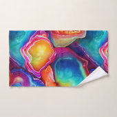 Regenbogen-Achat Buntes abstraktes Geoden-Design Badhandtuch Set (Handtuch)
