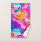 Regenbogen-Achat Farbdesign eines abstrakten Geode Badhandtuch Set (Handtuch)