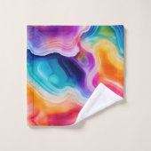 Regenbogen-Achat Farbdesign eines abstrakten Geode Badhandtuch Set (Waschlappen)