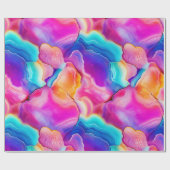 Regenbogen-Achat | Lebendiges abstraktes Steinmust Geschenkpapier (Flach)