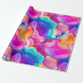 Regenbogen-Achat | Lebendiges abstraktes Steinmust Geschenkpapier (Ungerollt)