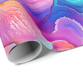 Regenbogen-Achat | Lebendiges abstraktes Steinmust Geschenkpapier (Rolleneckpunkt)
