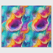 Regenbogen-Achat | Lebendiges abstraktes Steinmust Geschenkpapier (Flach)