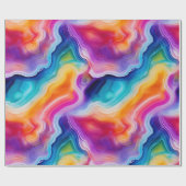Regenbogen-Achat | Lebendiges abstraktes Steinmust Geschenkpapier (Flach)