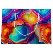 Regenbogen-Achat | Lebendiges abstraktes Steinmust Große Geschenktüte (Vorderseite)