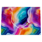 Regenbogen-Achat | Lebendiges abstraktes Steinmust Große Geschenktüte (Vorderseite)