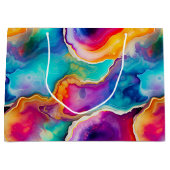 Regenbogen-Achat | Lebendiges abstraktes Steinmust Große Geschenktüte (Vorderseite)