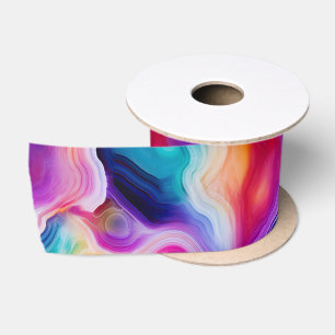 Regenbogen-Achat Lebendiges abstraktes Steinmust Satinband