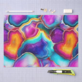 Regenbogen-Achat | Lebendiges abstraktes Steinmust Seidenpapier (Handwerk)