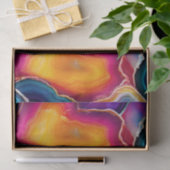 Regenbogen-Achat | Lebendiges abstraktes Steinmust Seidenpapier (Geschenk)