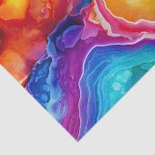 Regenbogen-Achat | Lebendiges abstraktes Steinmust Seidenpapier (Detail)