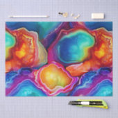 Regenbogen-Achat | Lebendiges abstraktes Steinmust Seidenpapier (Handwerk)