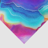 Regenbogen-Achat | Lebendiges abstraktes Steinmust Seidenpapier (Detail)