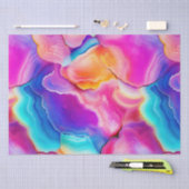 Regenbogen-Achat | Lebendiges abstraktes Steinmust Seidenpapier (Handwerk)