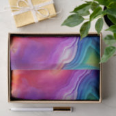 Regenbogen-Achat | Lebendiges abstraktes Steinmust Seidenpapier (Geschenk)
