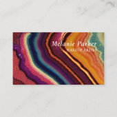 Regenbogen-Achat-Marmor QR-Code Visitenkarte (Vorderseite)