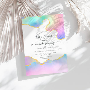 Regenbogen-Achat-Stein-Baby-Shower Einladung