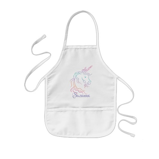 Regenbogen-addieren Stammes- Einhorn-Kunst-Entwurf Kinderschürze (Vorne)