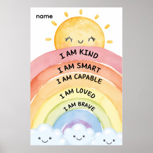 Regenbogen-Affirmationen Poster