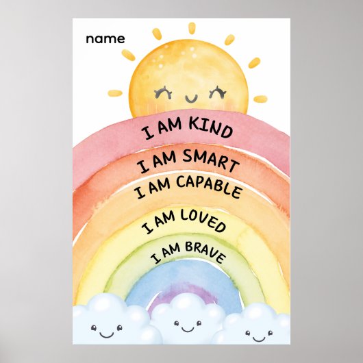 Regenbogen-Affirmationen Poster (Vorne)