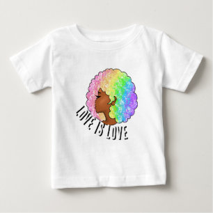 Regenbogen Afro LGBTQ Liebe ist Liebe Stolz schwar Baby T-shirt
