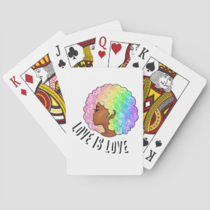Regenbogen Afro LGBTQ Liebe ist Liebe Stolz schwar Spielkarten