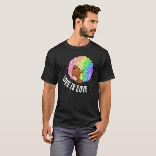 Regenbogen Afro LGBTQ Liebe ist Liebe Stolz schwar T-Shirt