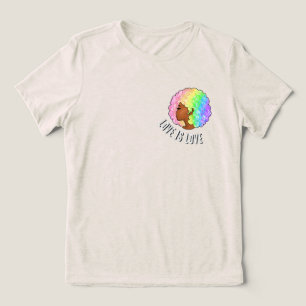 Regenbogen Afro LGBTQ Liebe ist Liebe Stolz schwar Tri-Blend Shirt