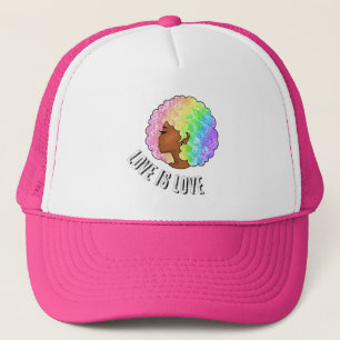 Regenbogen Afro LGBTQ Liebe ist Liebe Stolz schwar Truckerkappe