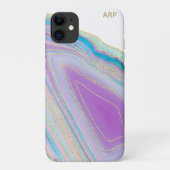 *~* Regenbogen Agate Gold Glitzer Veins Pastell Case-Mate iPhone Hülle (Rückseite)