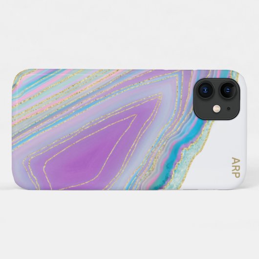 *~* Regenbogen Agate Gold Glitzer Veins Pastell Case-Mate iPhone Hülle (Rückseite (Horizontal))