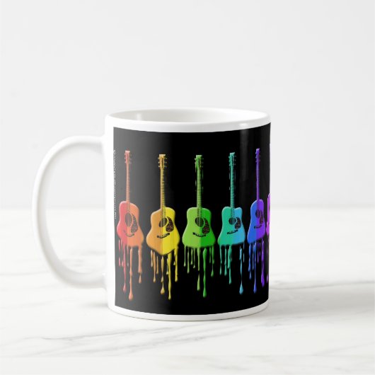 Regenbogen-Akustikgitarre-Kaffee-Tasse Kaffeetasse (Links)