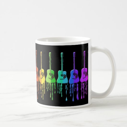 Regenbogen-Akustikgitarre-Kaffee-Tasse Kaffeetasse (Rechts)