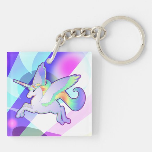 Regenbogen Alicorn Schlüsselanhänger (Rückseite)