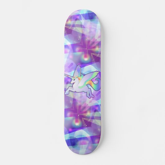 Regenbogen Alicorn Skateboard (Vorderseite)
