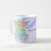 Regenbogen-Alien Kaffeetasse (Vorderseite Links)