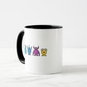 Regenbogen-alien-Monster Tasse (Vorderseite Links)