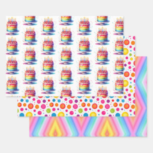 Regenbogen Alles Gute zum Geburtstag Geschenkpapier Set