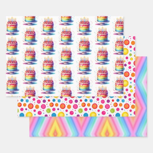 Regenbogen Alles Gute zum Geburtstag Geschenkpapier Set (Set)