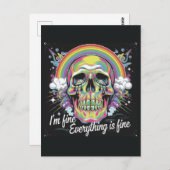 Regenbogen Alles ist fein zum Zähneknirschen Postkarte (Vorne/Hinten)