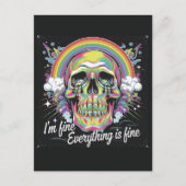 Regenbogen Alles ist fein zum Zähneknirschen Postkarte (Vorderseite)