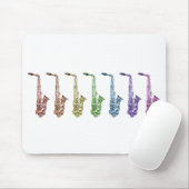 Regenbogen Altsaxophon Jazz-Instrument Mousepad (Mit Mouse)
