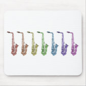 Regenbogen Altsaxophon Jazz-Instrument Mousepad (Vorne)