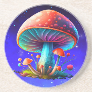 Regenbogen Amanita Muscaria Getränkeuntersetzer
