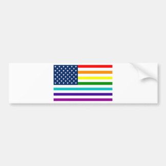 Regenbogen-amerikanische Flagge Autoaufkleber